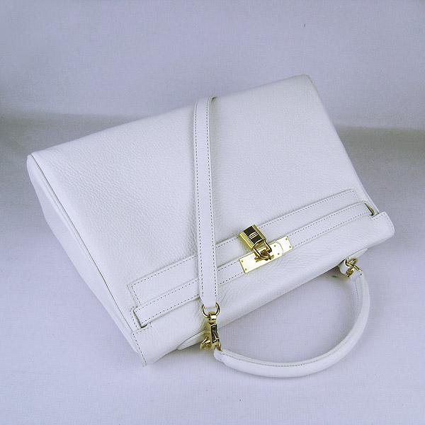 High Quality Hermes Kelly 35CM Togo Leather Bag White 6308 - Click Image to Close